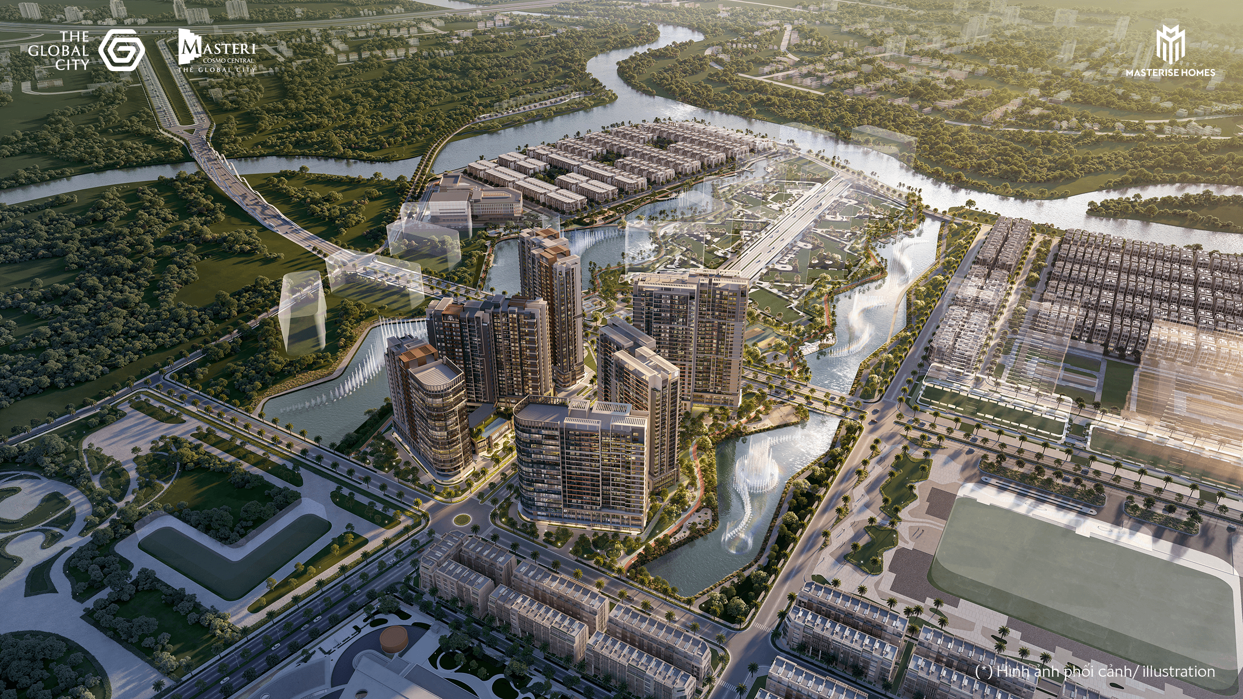 Phối cảnh tổng thể Masteri Cosmo Central (TC4) - KĐT The Global City_1