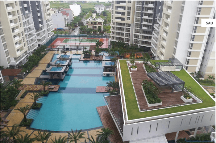 Nội khu dự án Tecco Town
