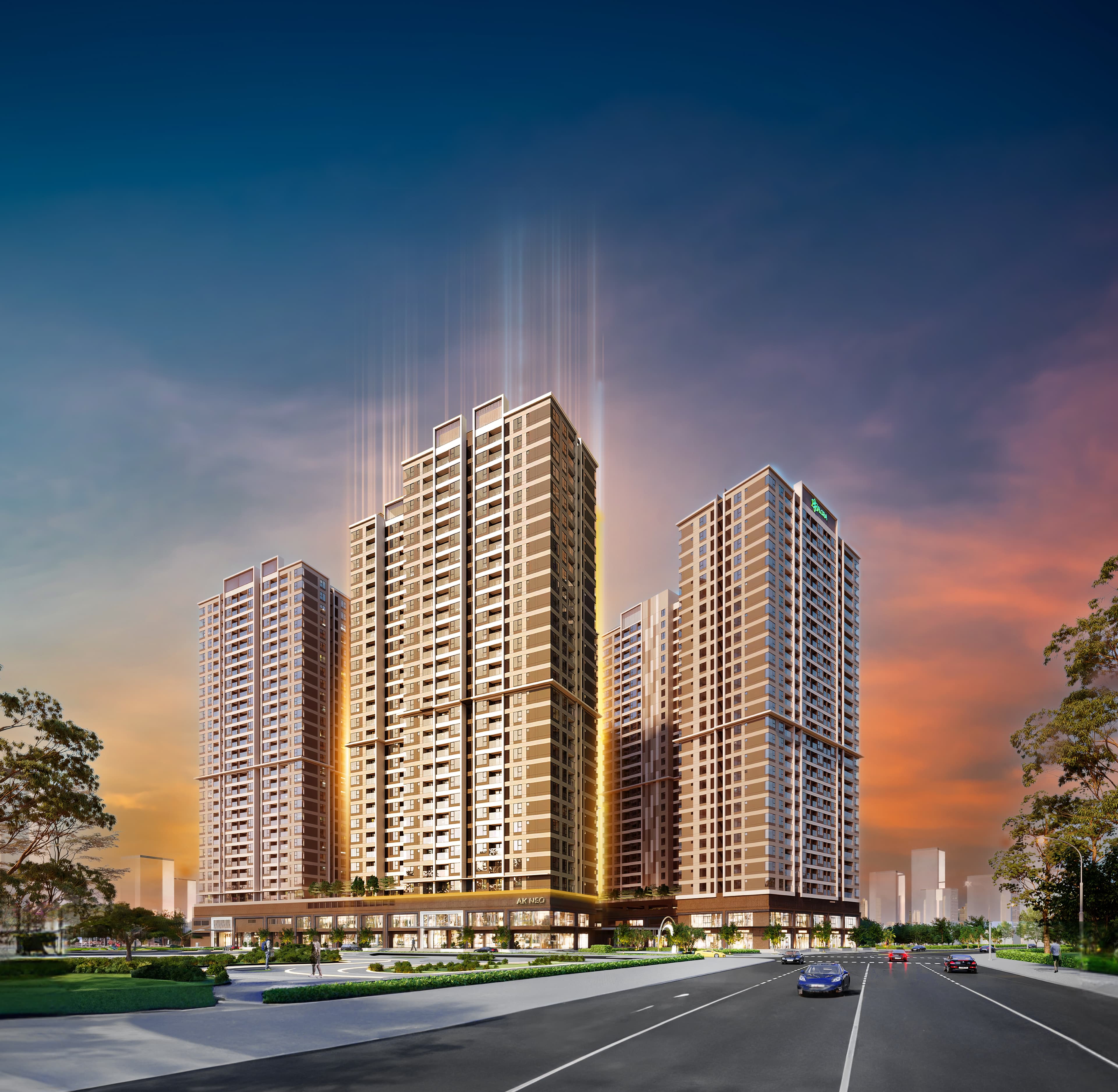 Phối cảnh Tháp AK NEO dự án Akari City