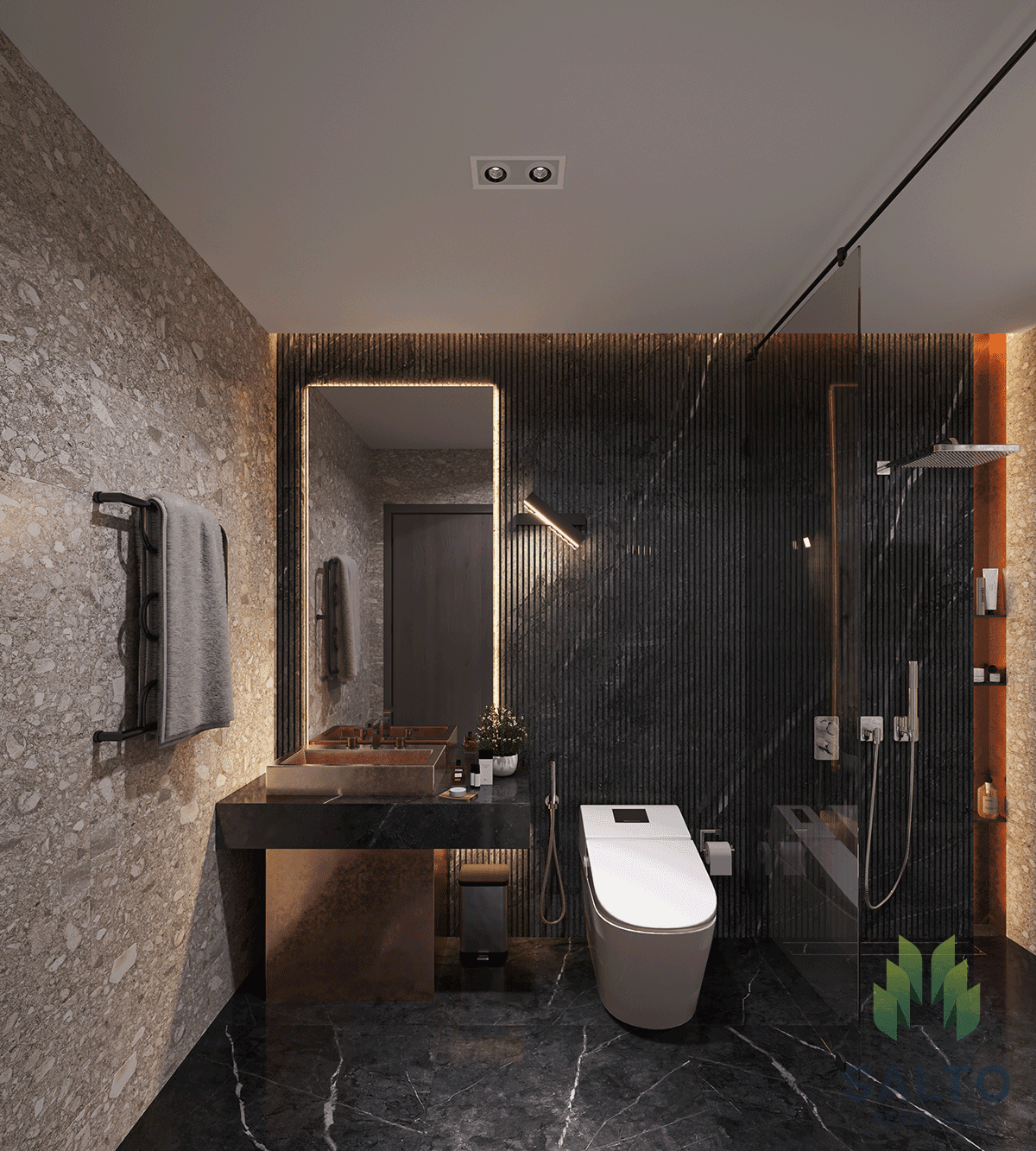 Phối cảnh căn hộ mẫu Salto Residence 3 phòng ngủ