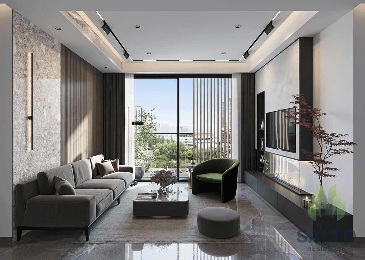 Phối cảnh căn hộ mẫu Salto Residence 3 phòng ngủ