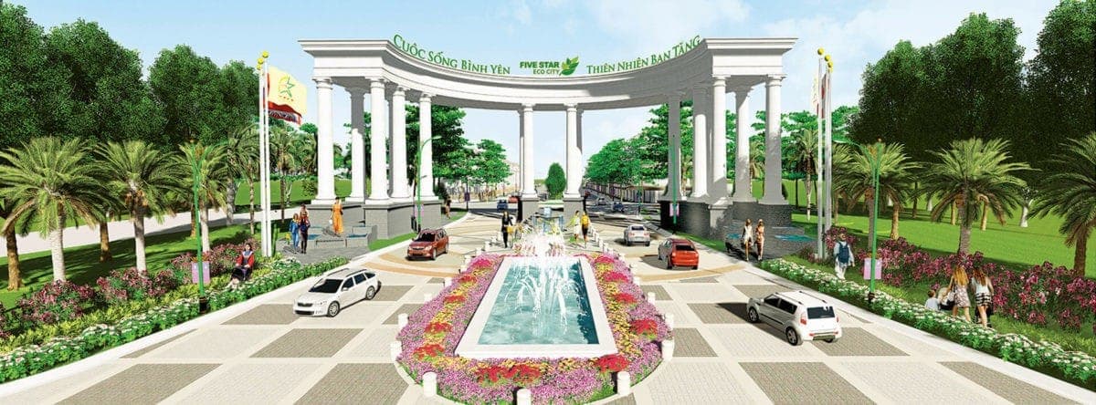 Cổng chính dự án Five Star Eco City