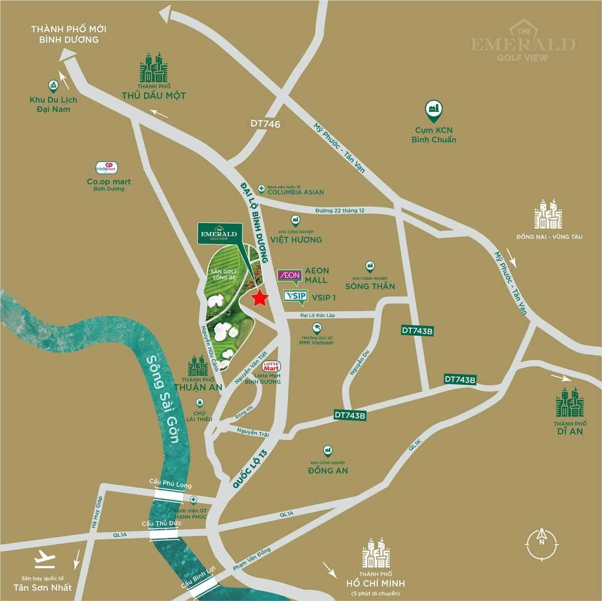 Vị trí dự án The Emerald Golf View