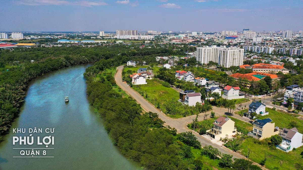 Khu dân cư Phú Lợi nằm ven sông thoáng mát