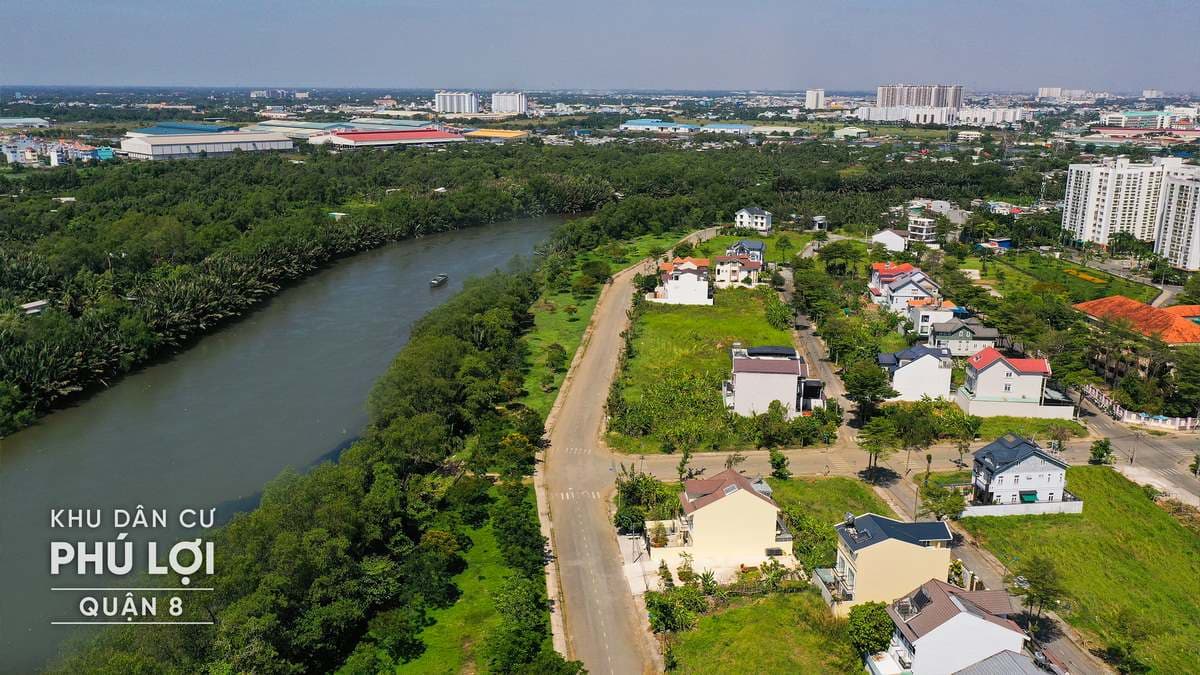 Khu dân cư Phú Lợi nằm ven sông thoáng mát