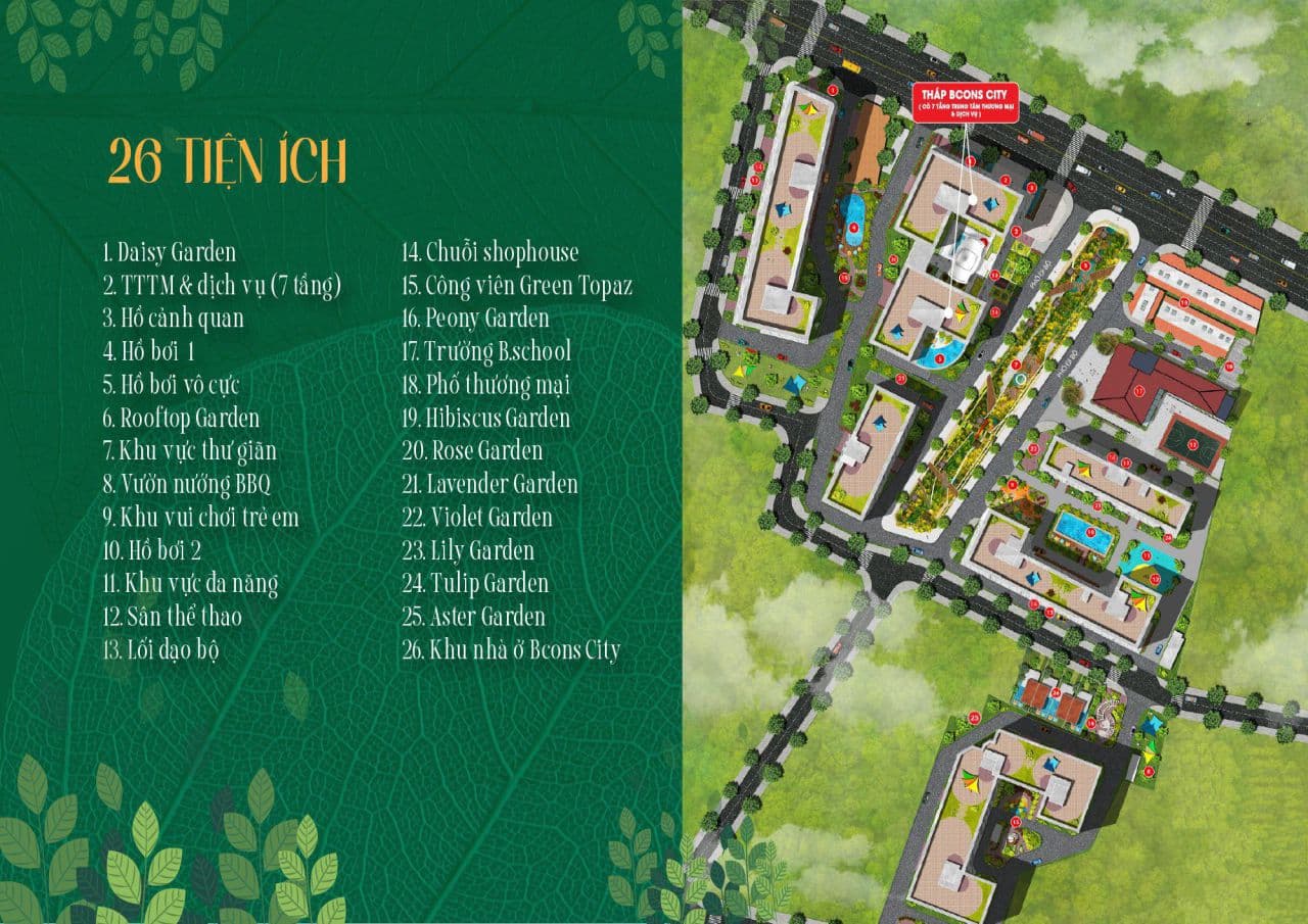 Tiện ích dự án Bcons City