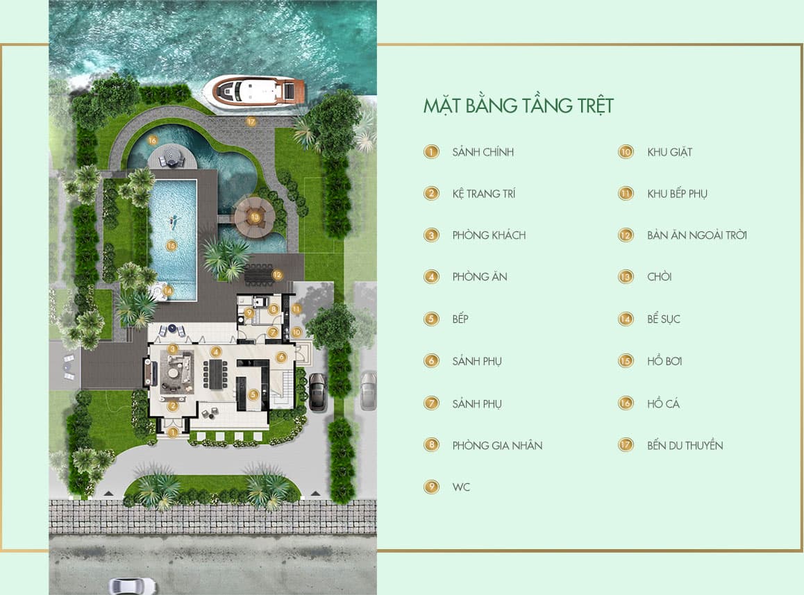 Mặt bằng biệt thự mẫu dự án Saigon Garden Riverside Village