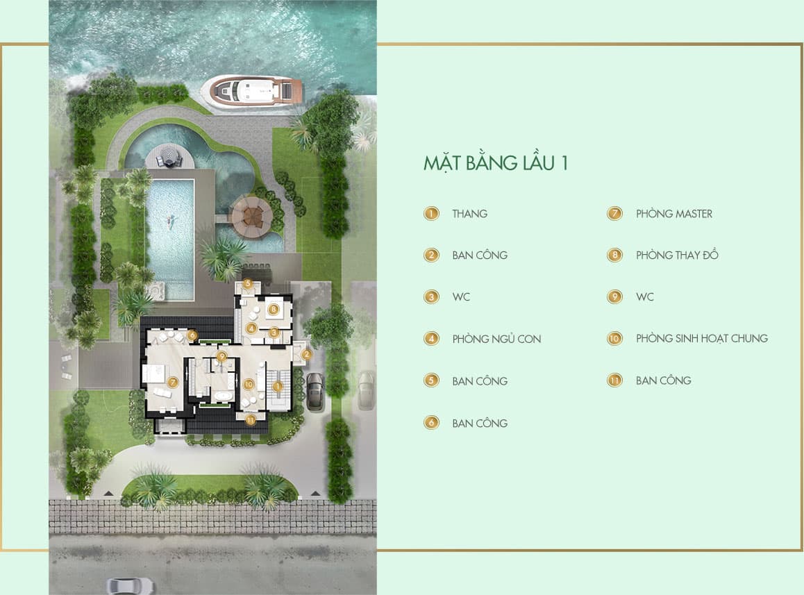 Mặt bằng biệt thự mẫu dự án Saigon Garden Riverside Village