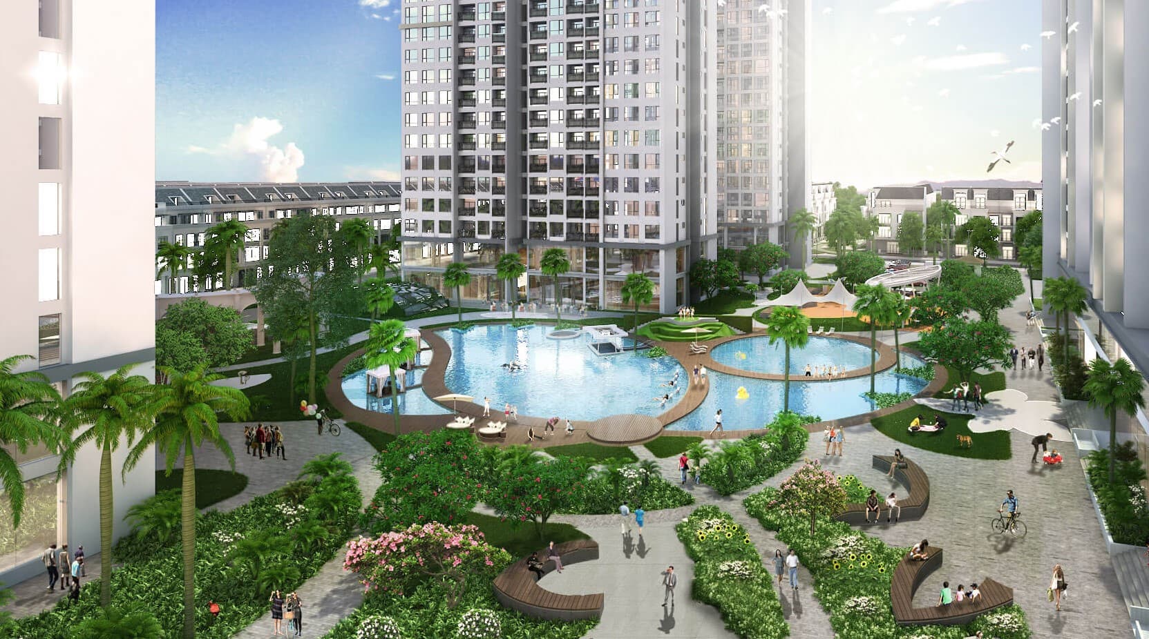 Nội khu dự án Tecco Town