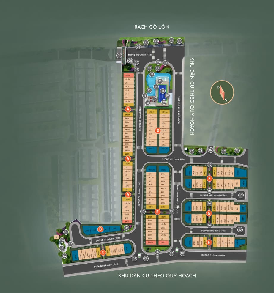 Mặt bằng phân khu dự án The Classia