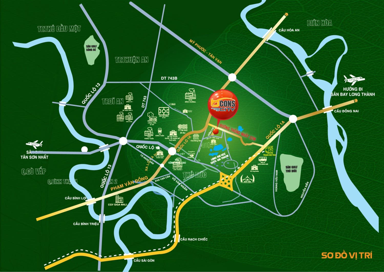 Vị trí dự án Bcons City