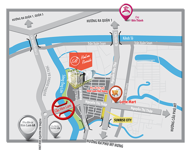 Vị trí dự án Him Lam Riverside