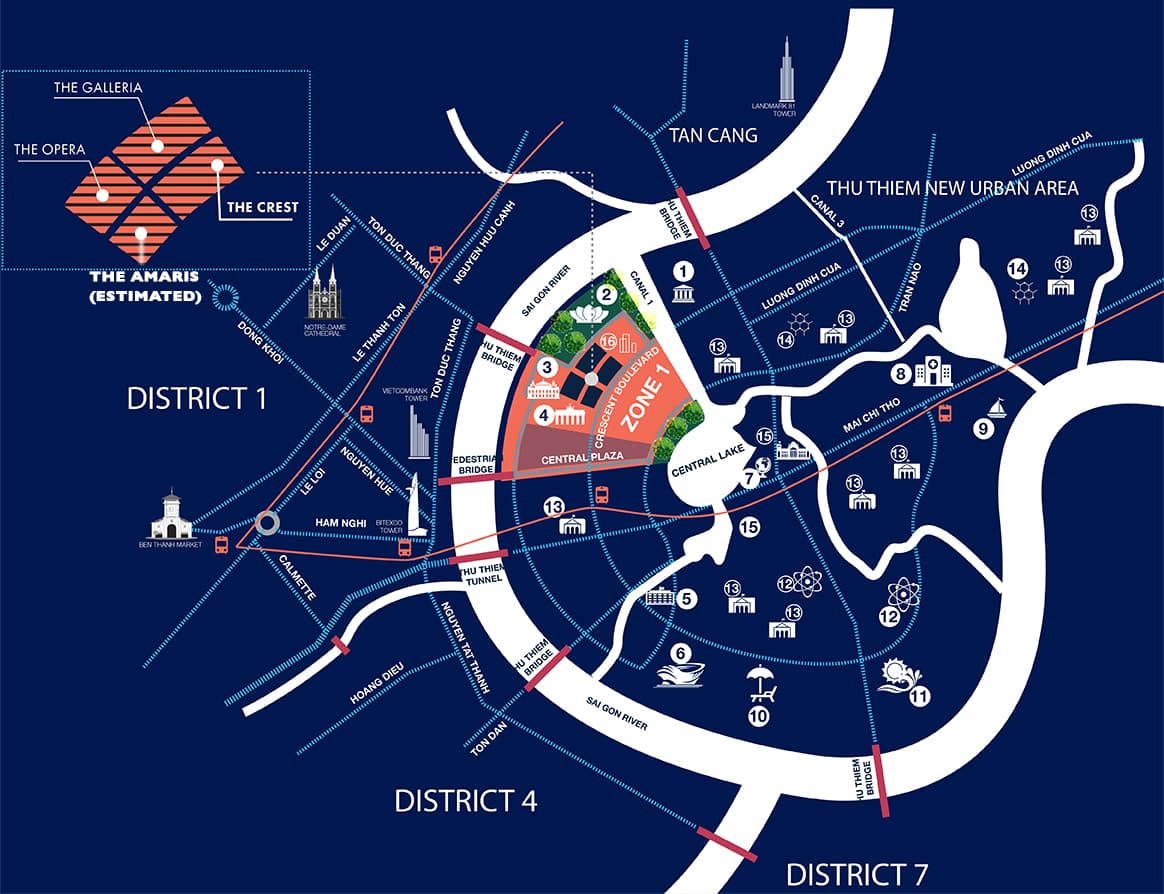 Vị trí dự án The Metropole Thủ Thiêm