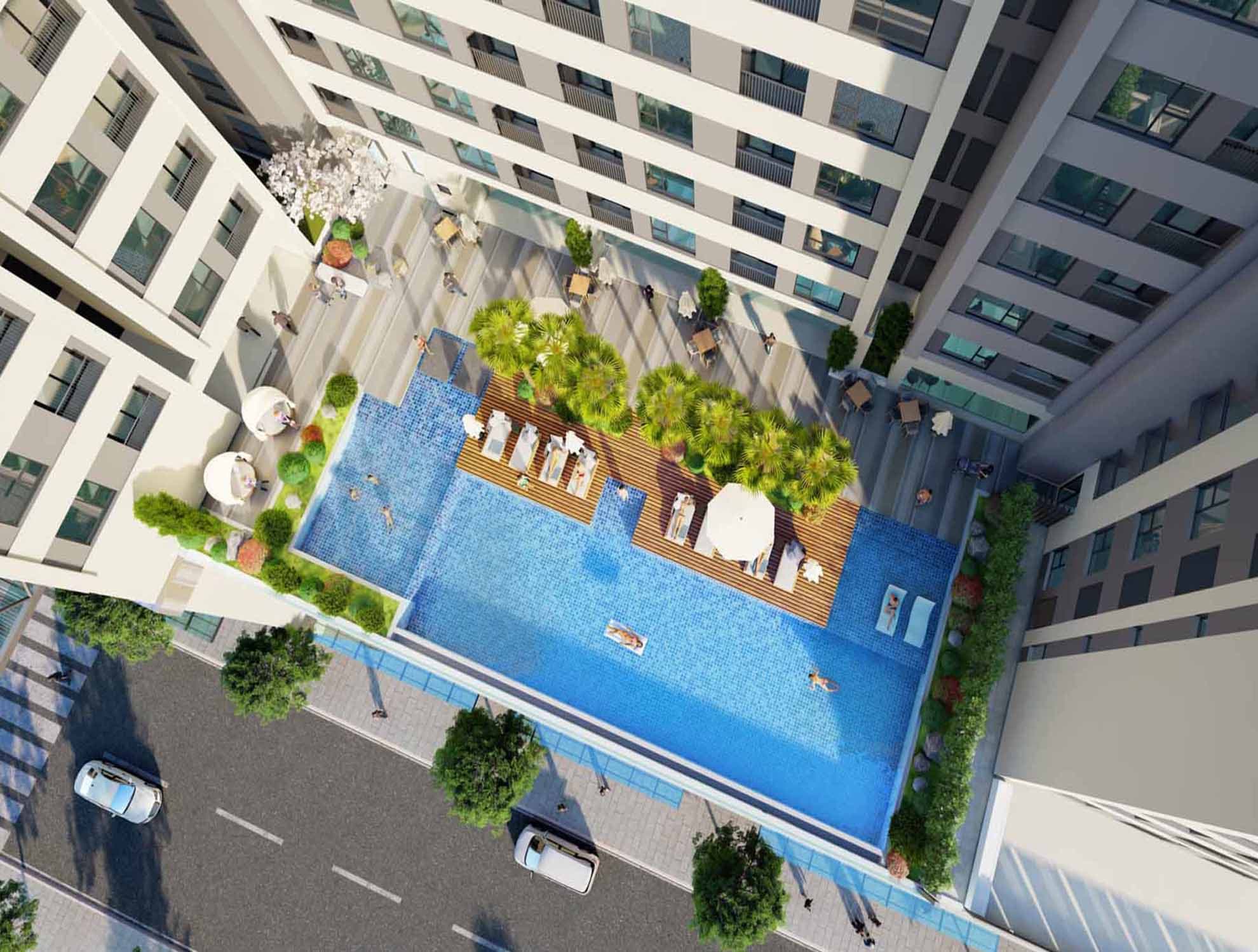 Hồ bơi tại dự án Aio City