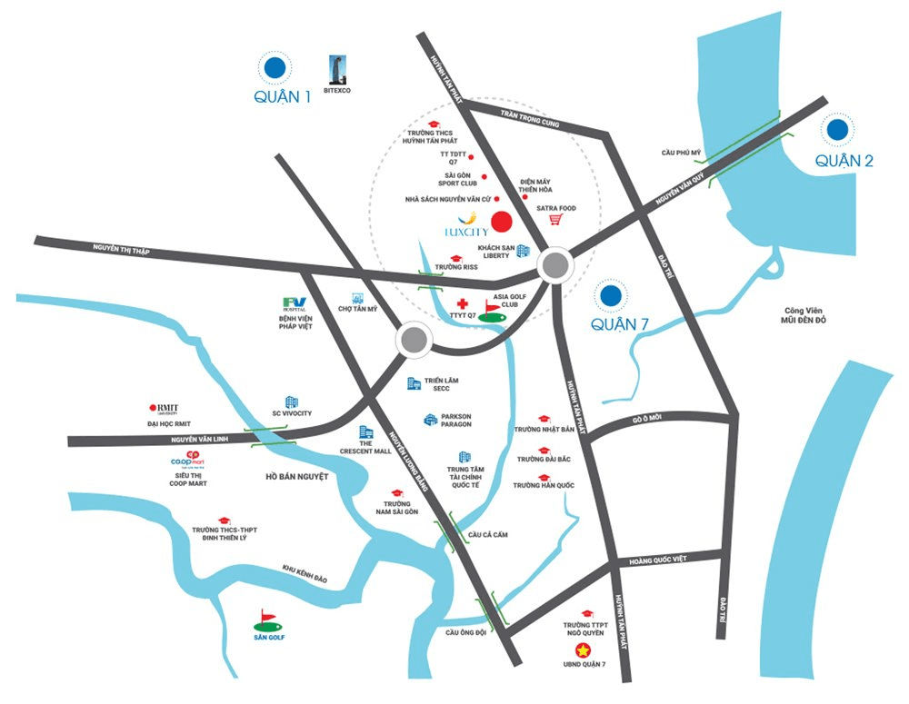 Vị trí dự án Luxcity