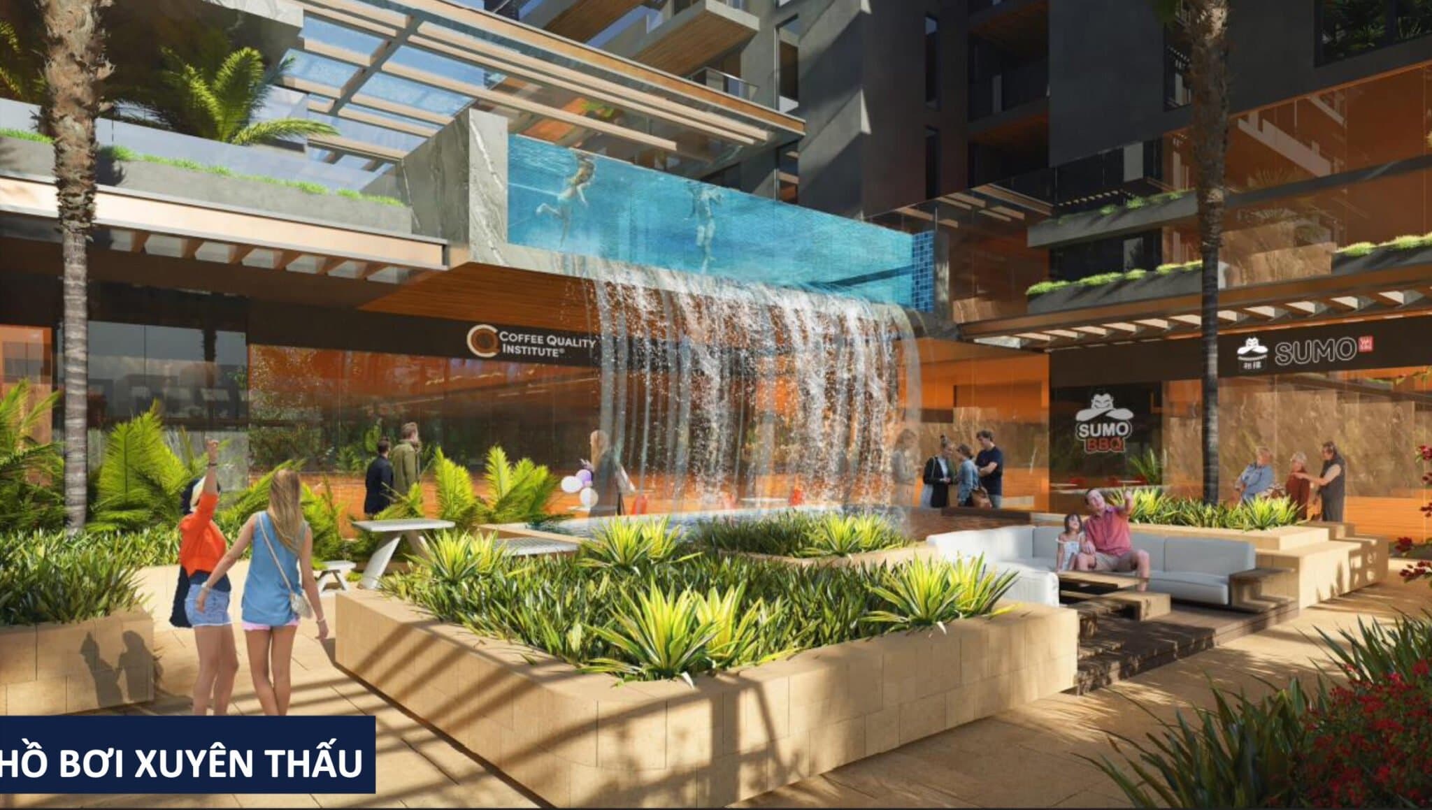 Hồ bơi xuyên thấu tại Swiss-Belresidences Upper East Saigon