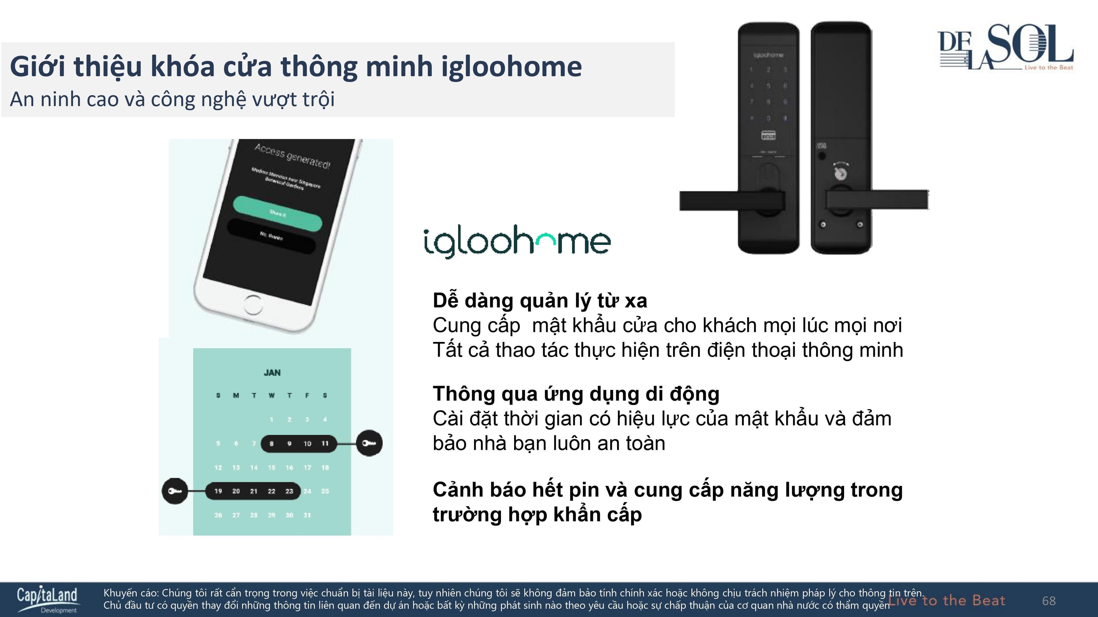Khoá thông minh tại De La Sol